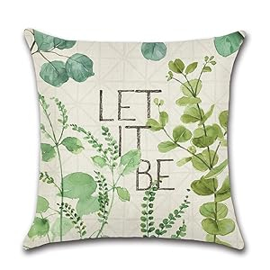 Fundas de almohada impermeables con diseño de plantas tropicales.