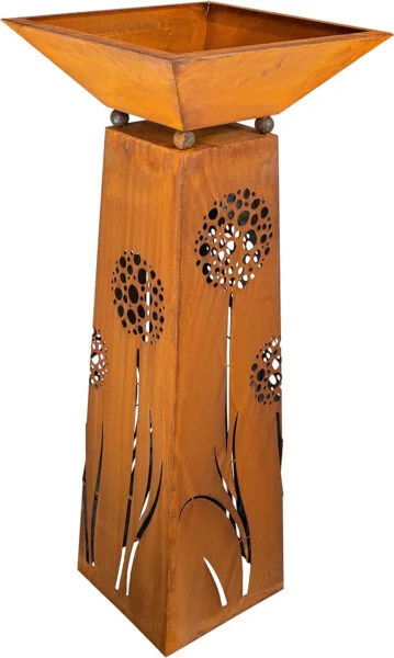 Rostikal | Pilar con Diente de León | Columna de Flores Columna Decorativa Columna de Jardín con Pfiff | Tazón de Fuente 50 X 50cm 15cm Profundidad