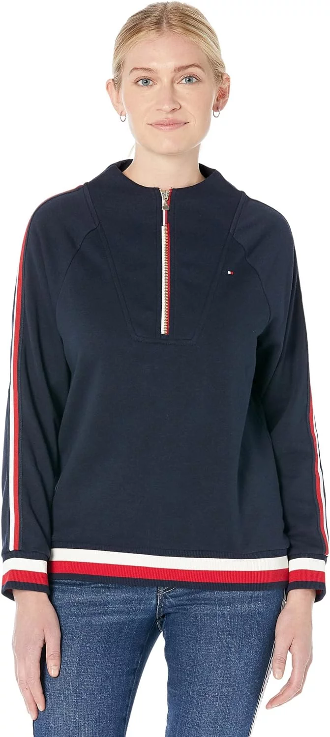 Tommy Hilfiger Jersey de Cuello Redondo para Mujer Embudo