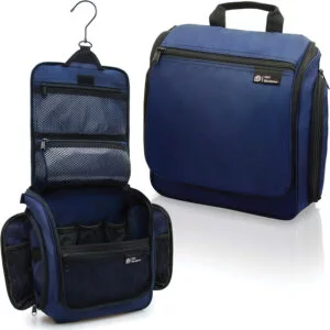 D&D - Bolsa de Aseo Colgante para Maquillaje y artículos de tocador para Hombres y Mujeres, Funda para Colgar cosméticos y Accesorios de Aseo con Gancho Giratorio de Metal