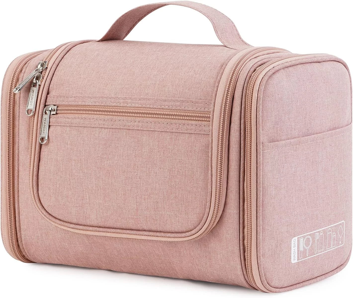 WANDF Bolsa de Aseo Grande Neceser Colgante Neceser de Aseo para Mujer Neceser de Maquillaje Bolsa de Cosméticos Bolsa de Viaje para Mujer (Rosa Oscuro)
