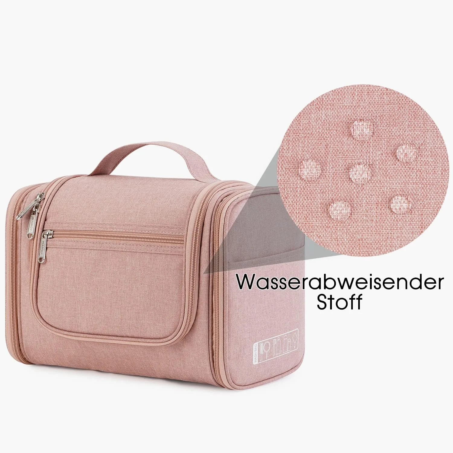 WANDF Bolsa de Aseo Grande Neceser Colgante Neceser de Aseo para Mujer Neceser de Maquillaje Bolsa de Cosméticos Bolsa de Viaje para Mujer (Rosa Oscuro) - Imagen 8