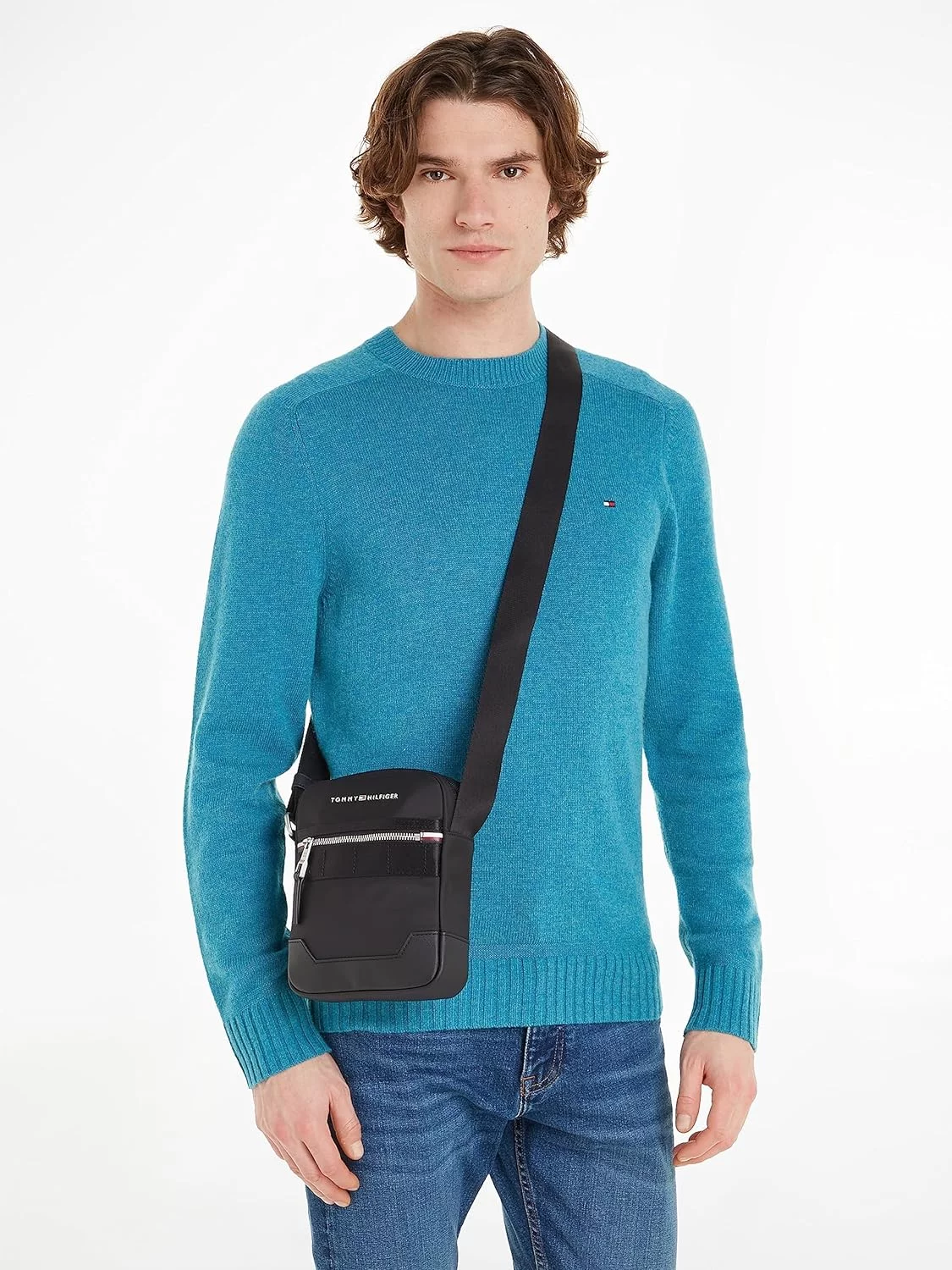 Tommy Hilfiger Hombre Bolso con correa Elevated Nylon Reporter con cremallera - Imagen 3