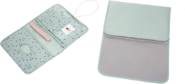 LÄSSIG Bolso para bebé con cambiador para viajar, Color Turquesa (Floral mint) - Imagen 2