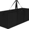 Dokon Bolsa de Almacenamiento para Cojines Jardín, Resistente 600D Oxford, Impermeable, Anti-UV, Funda Cojín para Muebles, Bolsa de Almacenamiento para árbol de Navidad (125x40x55cm) - Negro