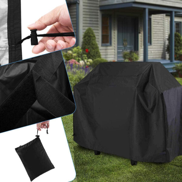 Funda Barbacoa Exterior Impermeable, VDISRR 420D Oxford Resistente al Desgarro Funda Protectora para BBQ 117 x 66 x 117 cm, Cubierta de Barbacoa Exterior Anti-Viento/Anti-Polvo/Anti-Humedad/Anti UV - Imagen 3