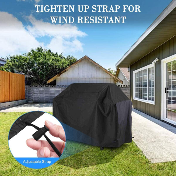 Funda Barbacoa Exterior Impermeable, VDISRR 420D Oxford Resistente al Desgarro Funda Protectora para BBQ 117 x 66 x 117 cm, Cubierta de Barbacoa Exterior Anti-Viento/Anti-Polvo/Anti-Humedad/Anti UV - Imagen 6