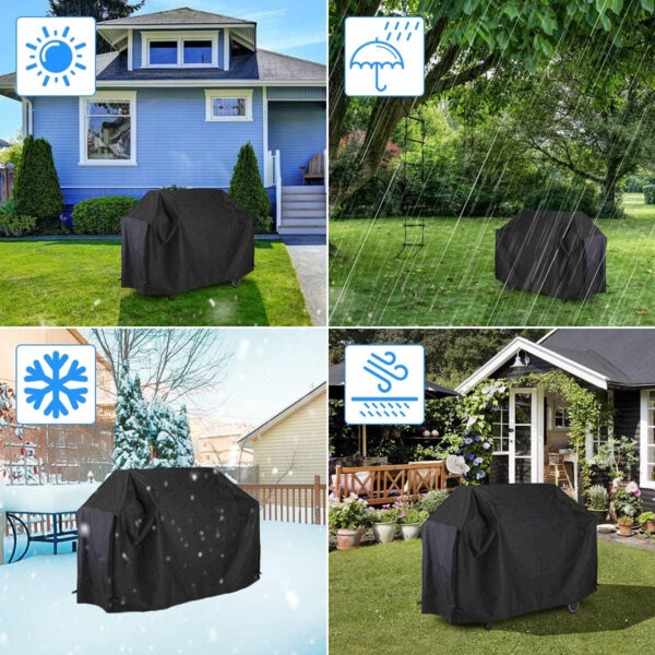 Funda Barbacoa Exterior Impermeable, VDISRR 420D Oxford Resistente al Desgarro Funda Protectora para BBQ 117 x 66 x 117 cm, Cubierta de Barbacoa Exterior Anti-Viento/Anti-Polvo/Anti-Humedad/Anti UV - Imagen 7