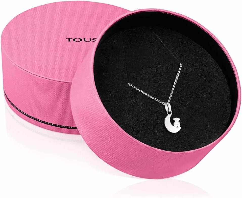 TOUS Collar de Plata de Primera Ley para Mujer con Colgante de Luna de 12 mm, 45 cm de Largo, Delicado y Elegante, Colección Nocturne - Imagen 5