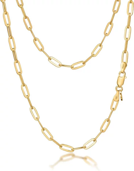 Amberta Cadena Paperclip para Mujer en Plata de Ley 925