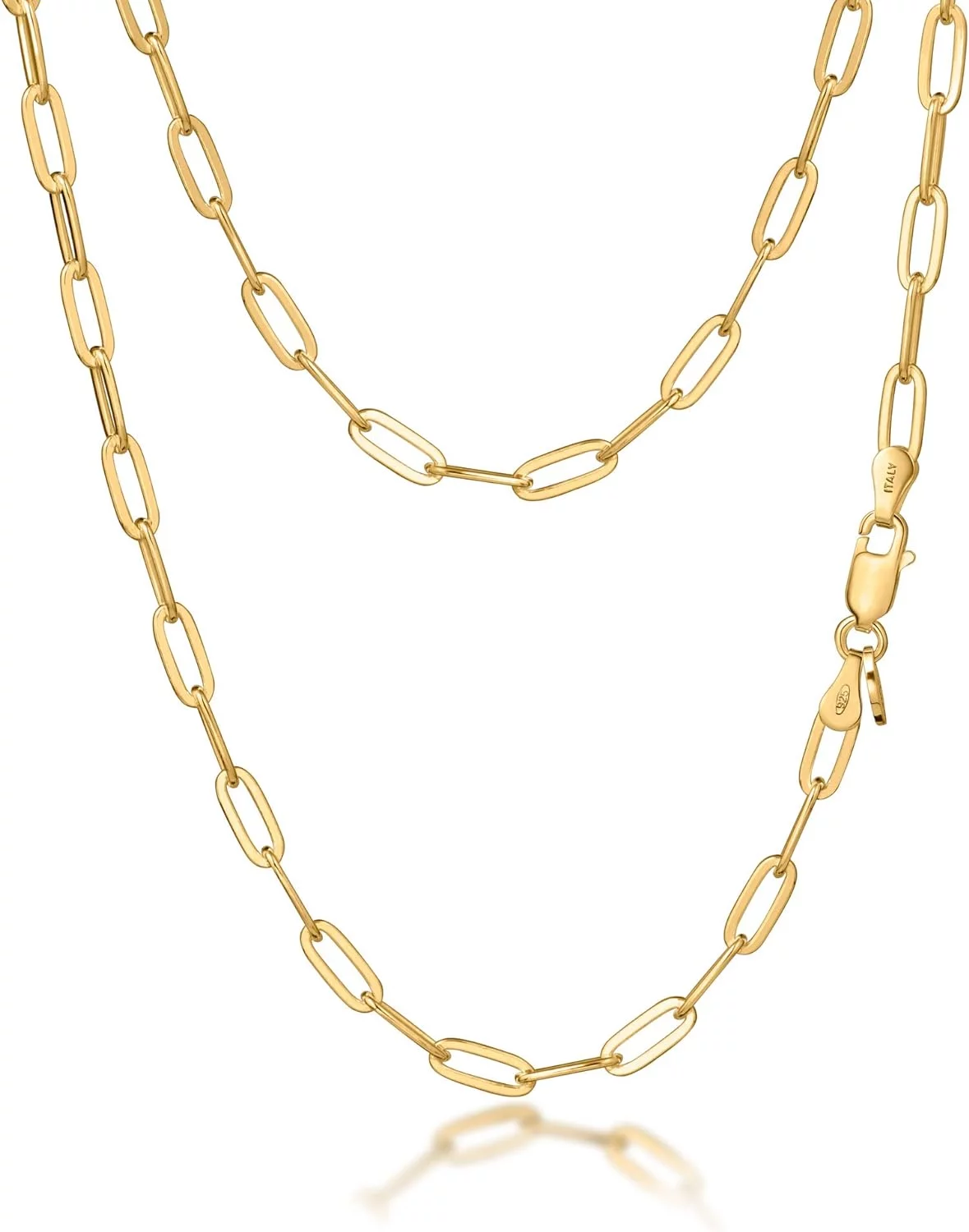 Amberta Cadena Paperclip para Mujer en Plata de Ley 925