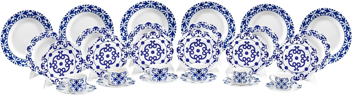 Tech Vajilla de porcelana de 6 servicios 30 piezas, con un diseño elegante para su mesa. Bengoa gourmet Tools - Imagen 2