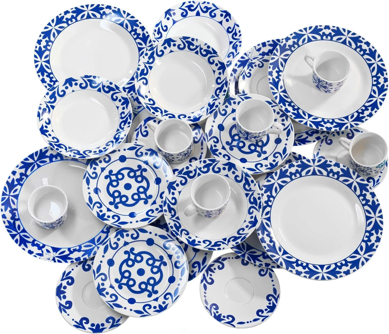 Tech Vajilla de porcelana de 6 servicios 30 piezas, con un diseño elegante para su mesa. Bengoa gourmet Tools - Imagen 9