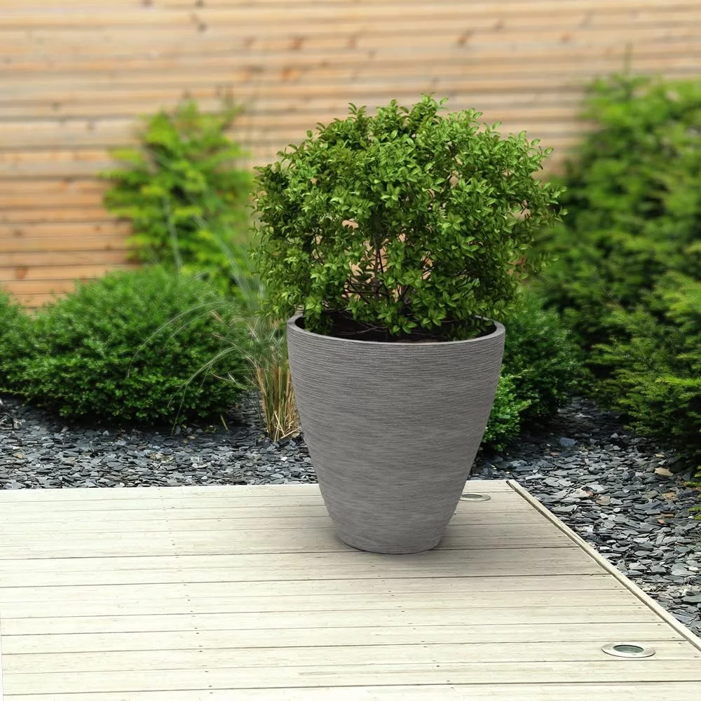 Deuba Macetero para Plantas y Flores Gris 32L 40x42cm de Plástico irrompible para Exterior e Interior - Imagen 2