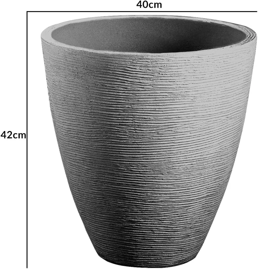 Deuba Macetero para Plantas y Flores Gris 32L 40x42cm de Plástico irrompible para Exterior e Interior - Imagen 3
