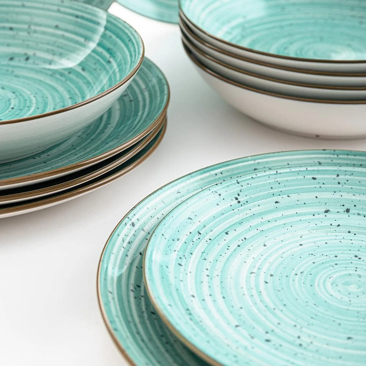Quid Montreal Vajilla completa moderna de porcelana para 6 personas (18 piezas)|Platos llanos, Platos hondos, Platos postre, Color Único, Talla Estándar - Imagen 3