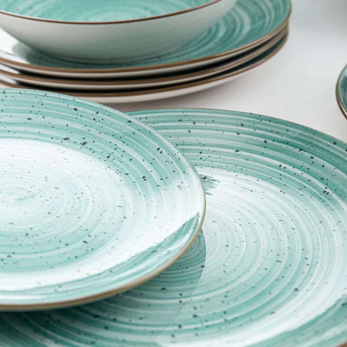 Quid Montreal Vajilla completa moderna de porcelana para 6 personas (18 piezas)|Platos llanos, Platos hondos, Platos postre, Color Único, Talla Estándar - Imagen 4