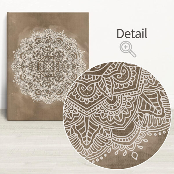 SUMGAR Cuadros en Lienzo Mandala de la Flor India Boho Decoración de Café para Dormitorio Baño Sala de Estar 30 x 40 cm x 3 Piezas - Imagen 4