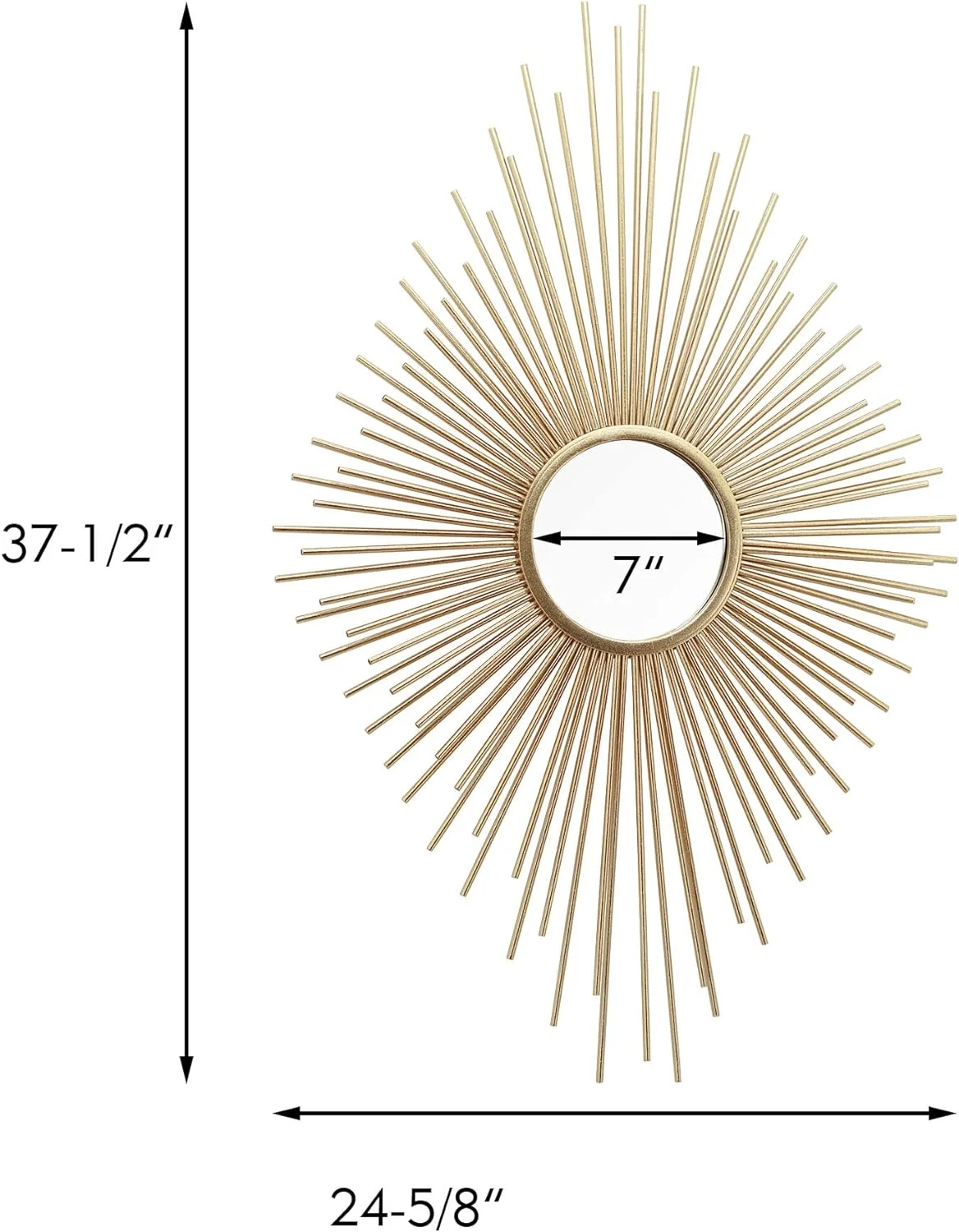 Parisloft Espejo de pared de metal, con forma de diamante, color dorado champán, 38 pulgadas de alto - Imagen 7