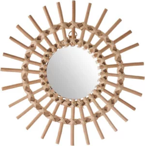 Atmosphera - Espejo Soleil - ratán - D30 cm