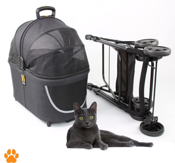 My Duque Modelo Coco 2 IN1 – Carrito de Paseo Perros hasta 15kg, Cesta Adicional para Las Compras o los Accesorios de tu Mascota, fácil de Plegar y con Ruedas Flexibles diseño Moderno - Imagen 5