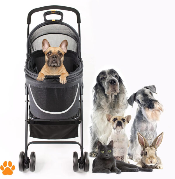 My Duque Modelo Coco 2 IN1 – Carrito de Paseo Perros hasta 15kg, Cesta Adicional para Las Compras o los Accesorios de tu Mascota, fácil de Plegar y con Ruedas Flexibles diseño Moderno - Imagen 8