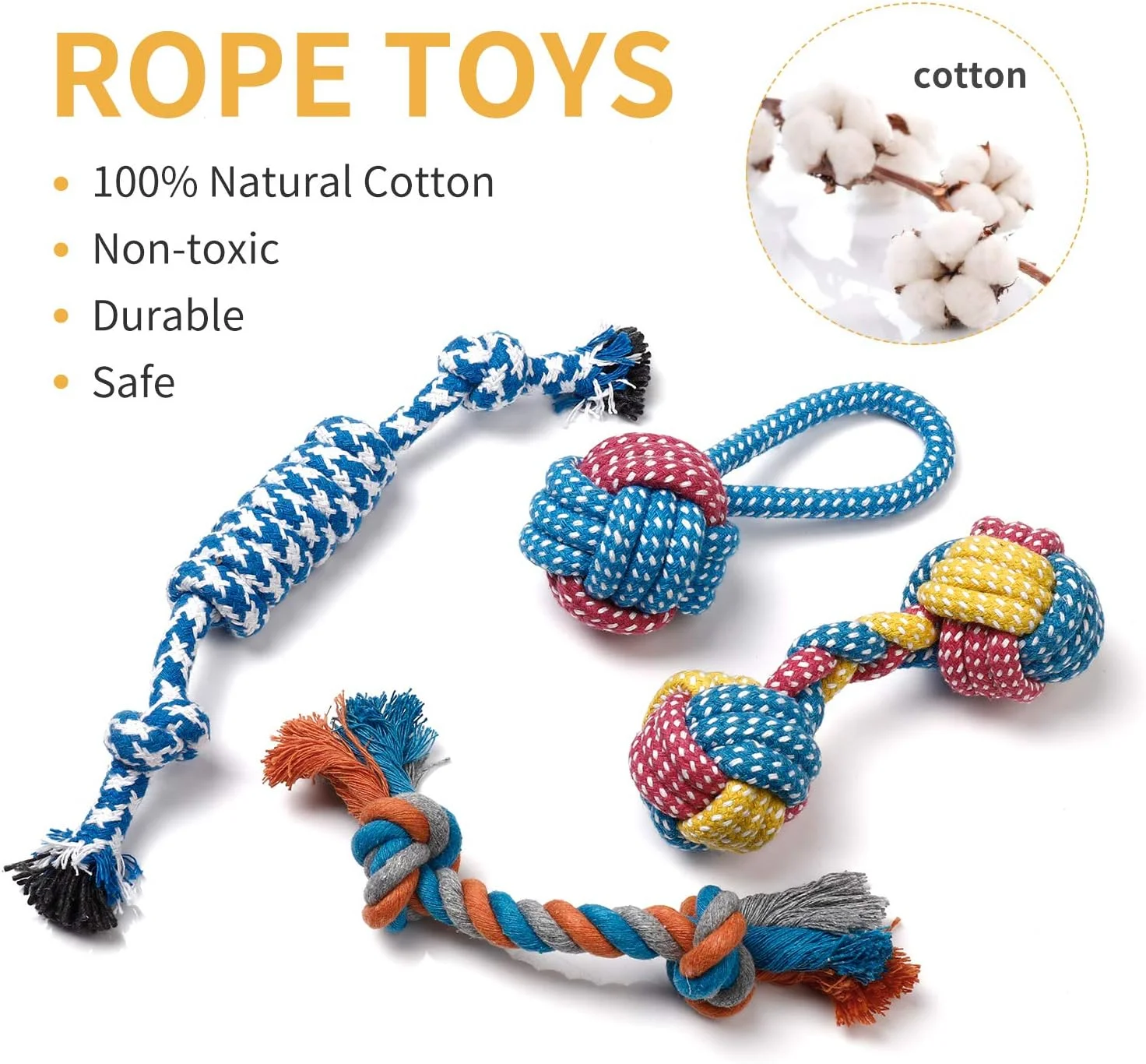 Toozey Juguetes para Perros, Juguetes para Cachorros, 7 Juguetes para Cachorros a Partir de 8 semanas, Juguetes interactivos para Perros para aburrimiento, Juguetes masticables para Perros pequeños y - Imagen 2