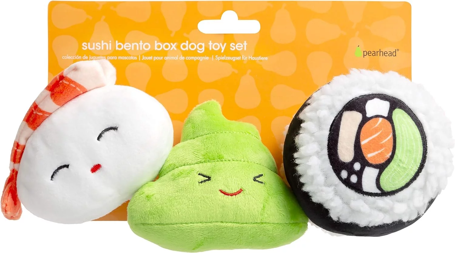 Pearhead Juguetes para Mascotas de Sushi, Juego de Juguetes para Perros chirriantes de Peluche, Accesorio imprescindible para el dueño de Mascotas, Juego de 3 - Imagen 10