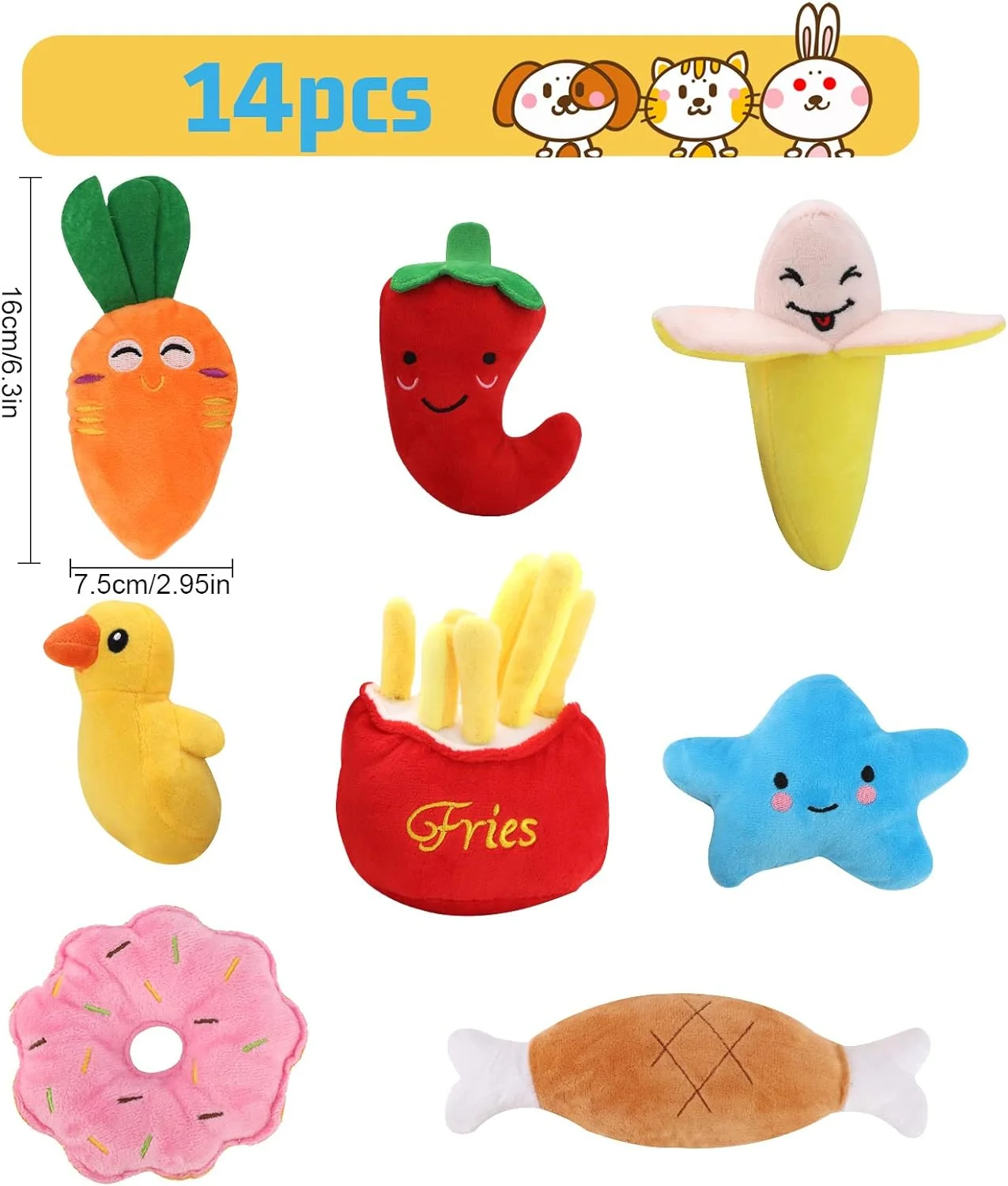 Jodsen 8 Paquetes de Juguetes para Cachorros, Juguetes chirriantes para Perros, Juguetes interactivos,para la dentición de Perros pequeños, Accesorios para Cachorros pequeños y medianos (8 Pack) - Imagen 2