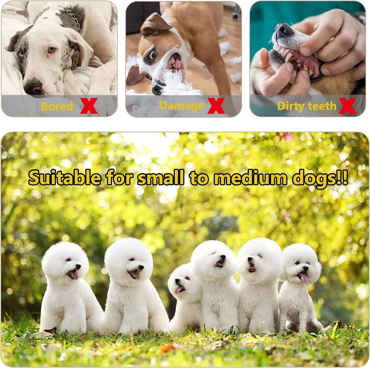 Jodsen 8 Paquetes de Juguetes para Cachorros, Juguetes chirriantes para Perros, Juguetes interactivos,para la dentición de Perros pequeños, Accesorios para Cachorros pequeños y medianos (8 Pack) - Imagen 5