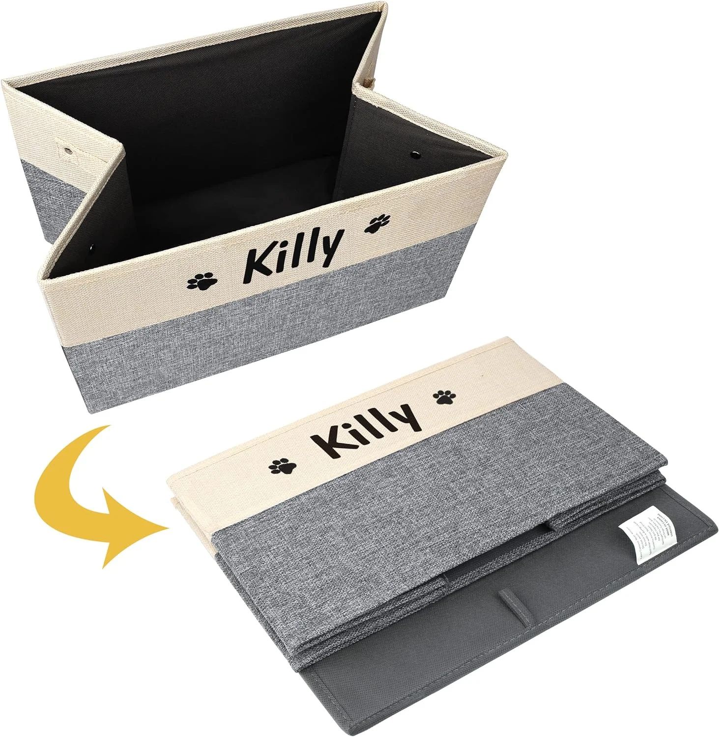 PET ARTIST Cubo de juguete personalizado para perros accesorios de juguetes - Caja de almacenamiento plegable para juguetes para mascotas, abrigo para perros - Imagen 8