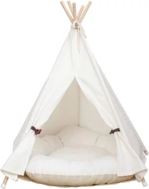 Little Dove Tienda de campaña para mascotas, extraíble y lavable, con colchón, color blanco, S
