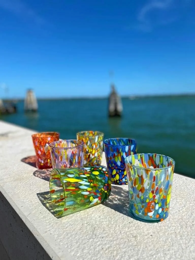 MAZZEGA ART & DESIGN 6 vasos de cristal «I Colori di Murano». Tumble-CLAS-Mix - Imagen 2