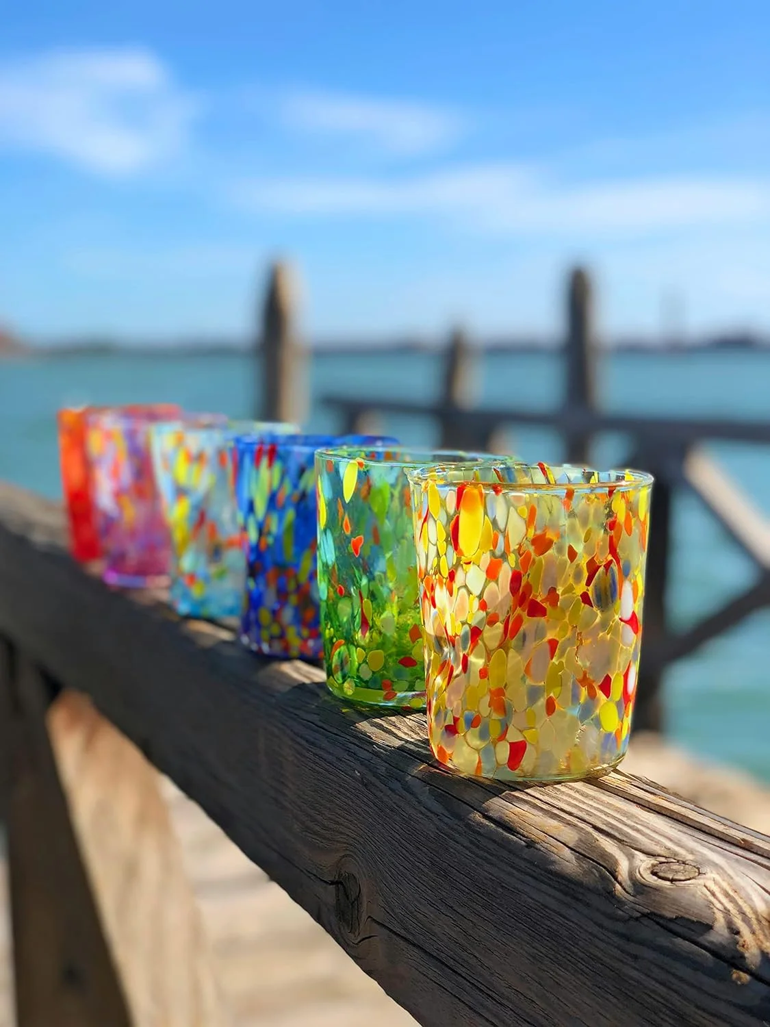 MAZZEGA ART & DESIGN 6 vasos de cristal «I Colori di Murano». Tumble-CLAS-Mix - Imagen 4
