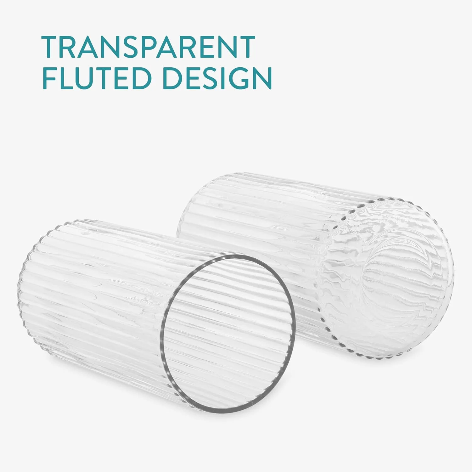 Navaris Jarrón de Cristal Estriado - Moderno diseño de Vidrio Acanalado - Tamaño Ideal para Eventos - Resistente y Estable - Estilo Elegante Actual - Imagen 8