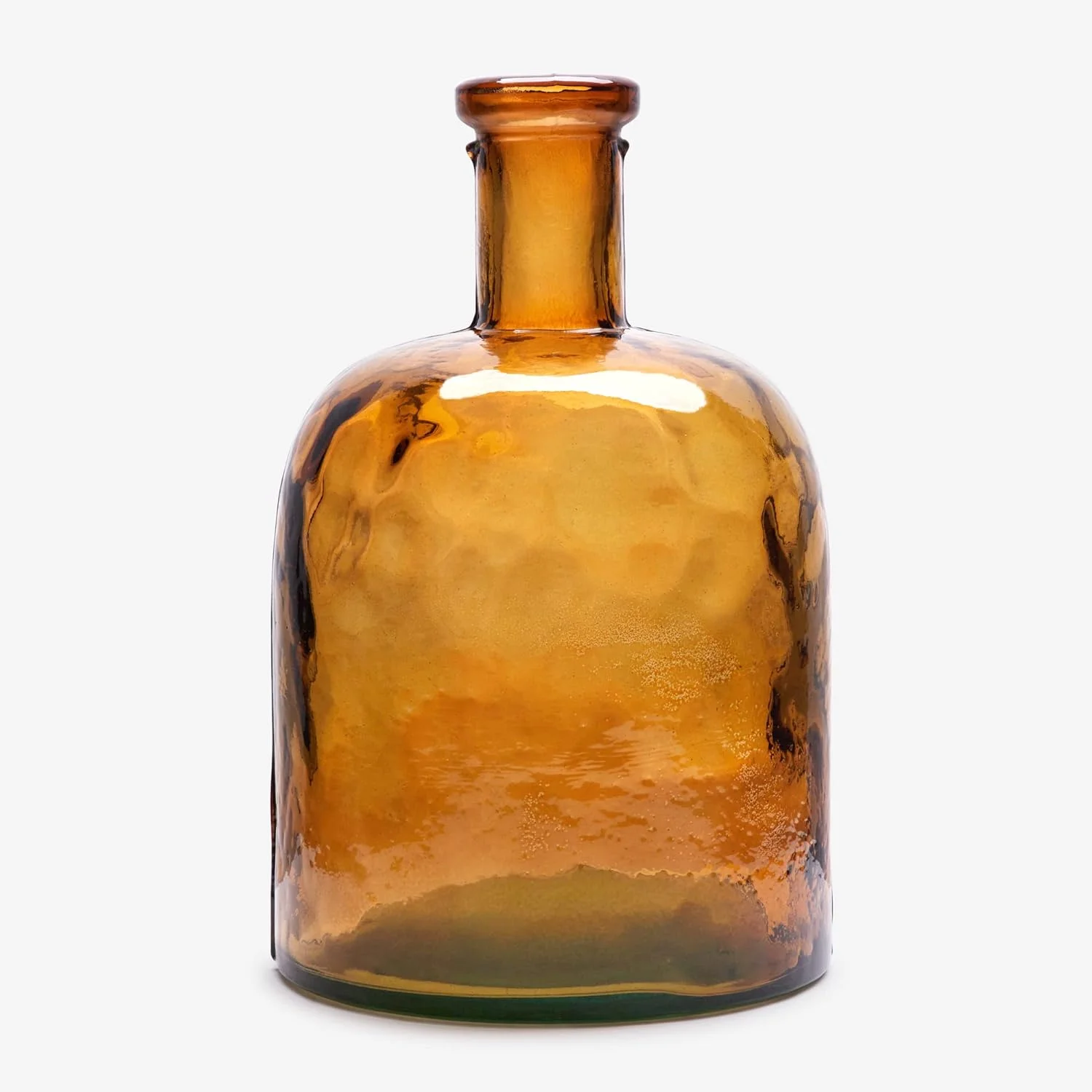 Amber Recycled Glass Bottle | Mediterranean Style