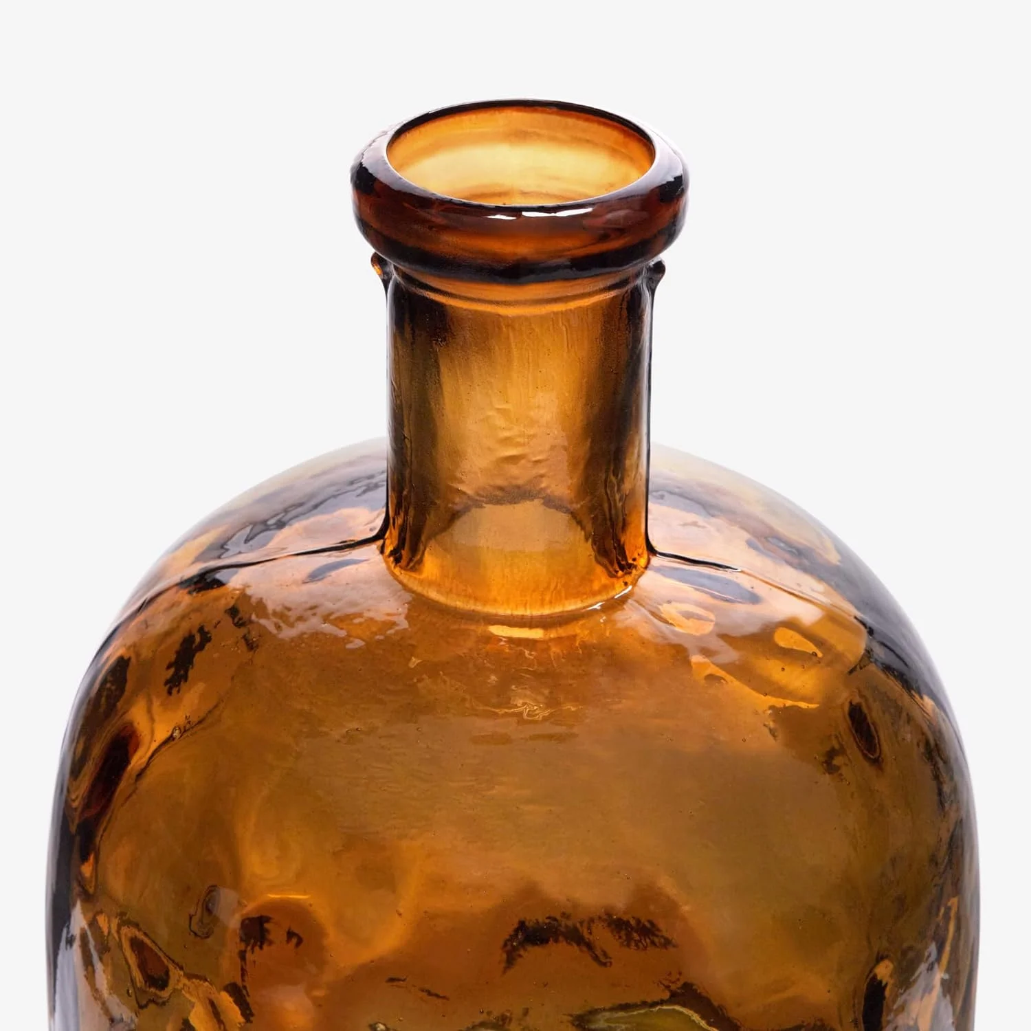 Amber Recycled Glass Bottle | Mediterranean Style - Image 2