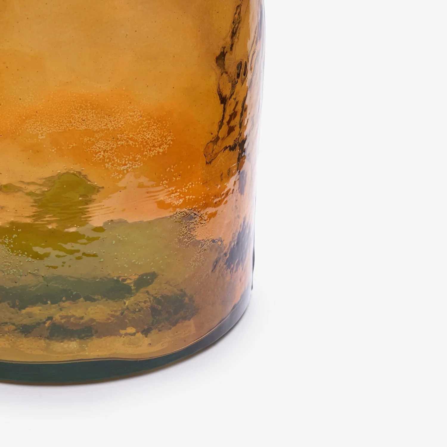 Amber Recycled Glass Bottle | Mediterranean Style - Image 3