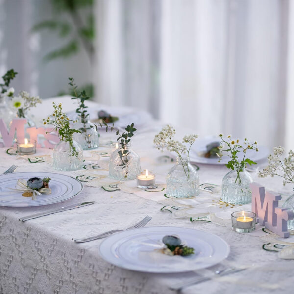 Florero de Vidrio para Centros de Mesa Juego de 12 - Hewory Vintage PequeñO JarróN de Capullos, Mini Botellas de Flores Gruesas para DecoracióN de Restaurantes, Arreglos Florales, Eventos de Bodas - Imagen 3