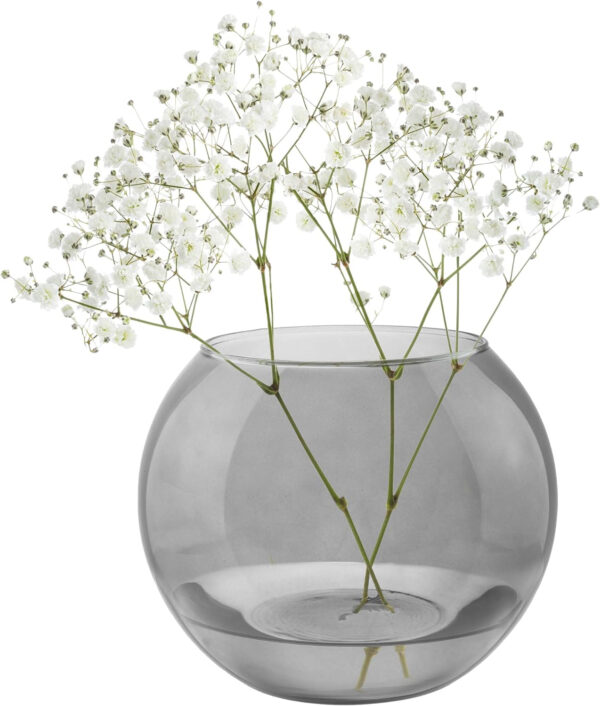 TREND FOR HOME Jarrón Esférico Jarron Gris Ø 19 cm H: 15.5 cm Florero Hidropónico Jarrón Redondo de Esfera Jarrón Decorativo en Forma de Bola Jarron Esfera Cristal Jarrones de Vidrio | Olivia - Imagen 9