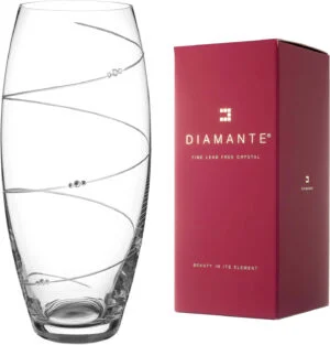 DIAMANTE Florero de Swarovski con diseño de barril, 30 cm