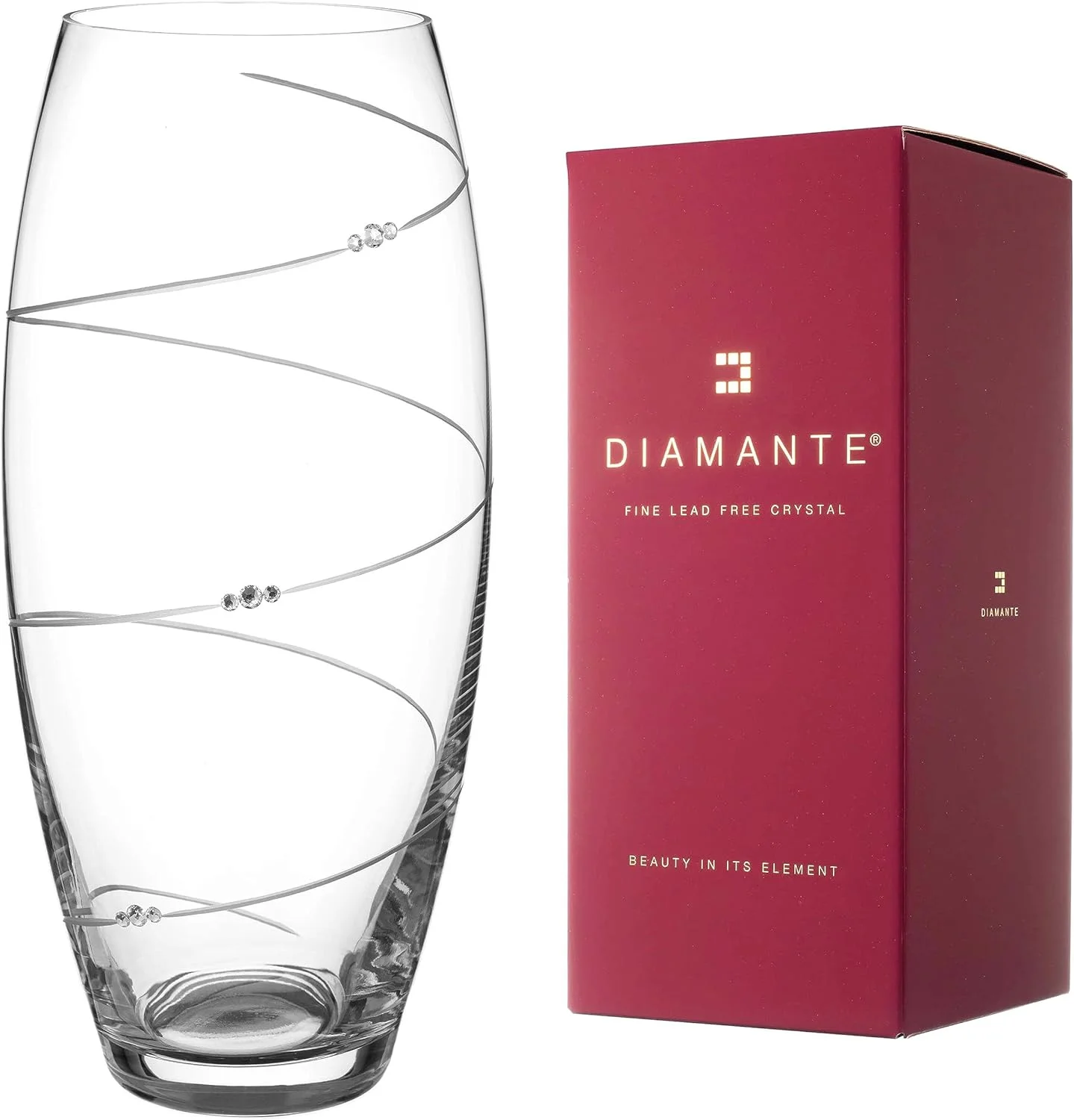 DIAMANTE Florero de Swarovski con diseño de barril, 30 cm