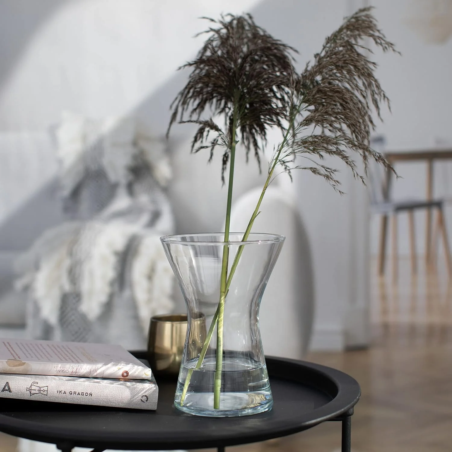 TREND FOR HOME Jarrón de Vidrio Cristal Jarrón de Flores de Cristal Florero de Vidrio Transparente Decoracion Salon Contenedor Decorativo | 1325 ml | Altura 19 cm | Aster - Imagen 5
