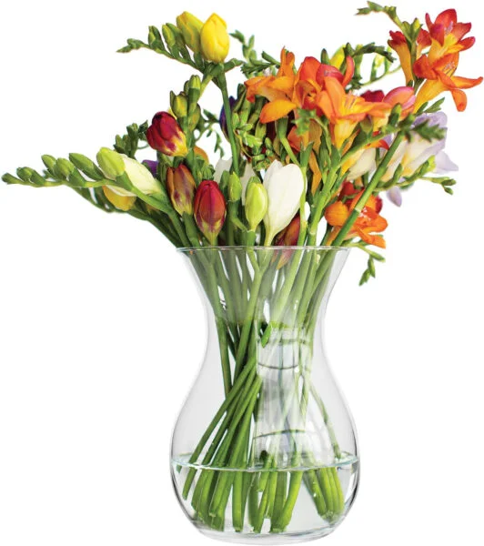 TREND FOR HOME Jarrón de Vidrio Cristal Jarrón de Flores de Cristal Florero de Vidrio Transparente Decoracion Salon Contenedor Decorativo | Altura 18 cm | Poppy | 1229 ml