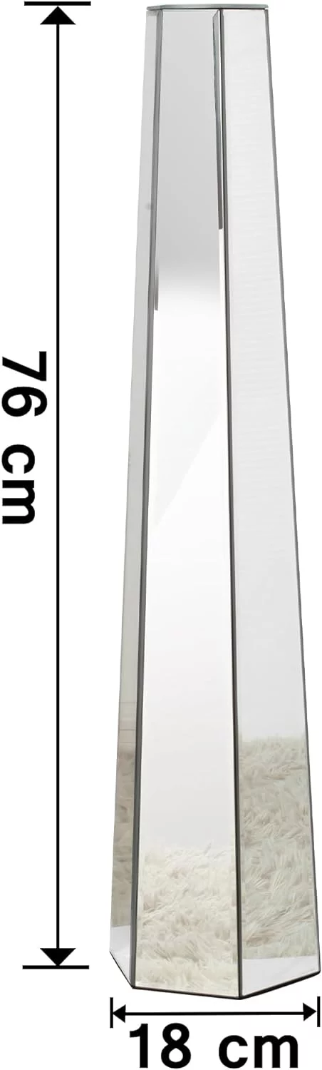 Large Floor Decorative Vase, Modern Mirror Decorative Vase, MDF Structure, 76 x 18 x 10 cm, Silver - SHYFOY - Image 6