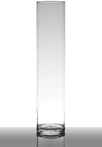 INNA-Glas Jarrón Sansa, cilíndrico/Redondo, Transparente, 40cm, Ø9cm - Florero Moderno - Recipiente Decorativo