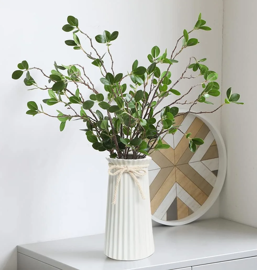 24 CM Jarrónes Blanco Mate de Ceramica Decorativos para Flores, Florero Jarron Cilindrico Decorativo Modernos Minimalista para Pampas - Imagen 5