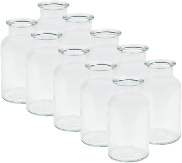 6/10/12 unidades redondas tipo 300 mini jarrones frascos de cristal pequeñas botellas decorativas botellas botellas jarrones botellas de cristal florero, 10 unidades