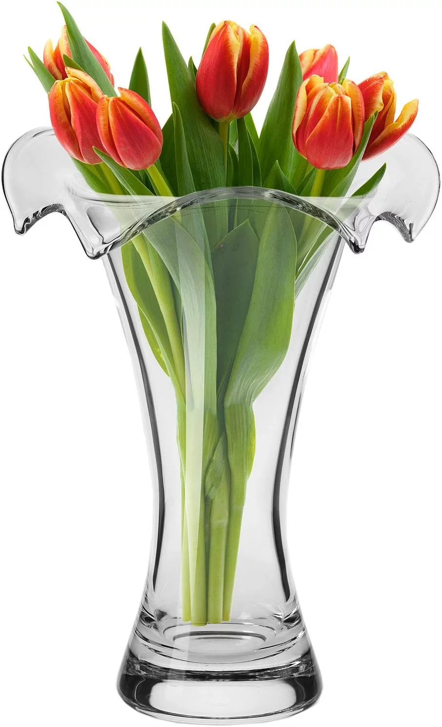 Krosno Florero de Cristal Vaso | 27cm Alto | Diámetro 17cm | Wave Collection