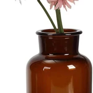 1 jarrón de vidrio ámbar de 500 ml jarrones de boticario tarros de vidrio decorativos jarrones de flores de cristal pequeños vintage con diseño creativo de cuerda para decoración del hogar boda fiesta